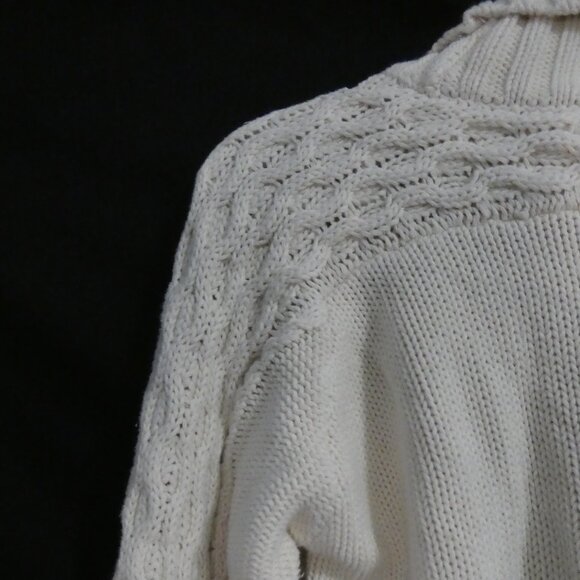 BIANCA NYGARD | medium 10-12 | Ivory Cable Knit Turtleneck Sweater - Picture 10 of 16
